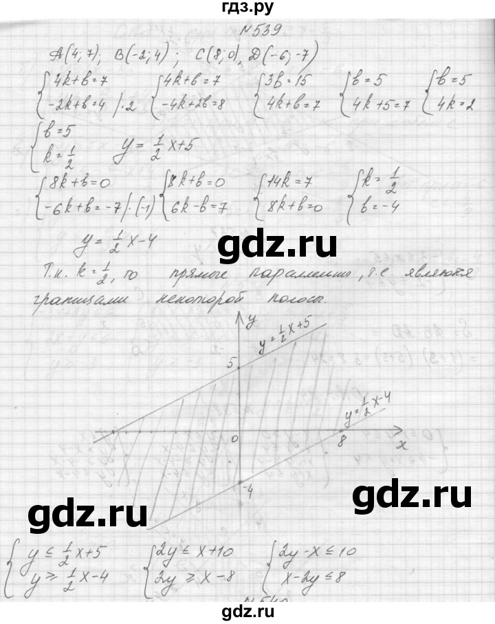 ГДЗ по алгебре 9 класс Макарычев  Углубленный уровень упражнение - 539, Решебник к учебнику 2015