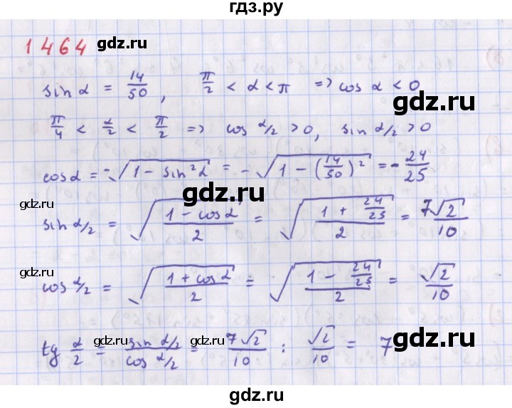 ГДЗ по алгебре 9 класс Макарычев  Углубленный уровень упражнение - 1464, Решебник к учебнику 2018