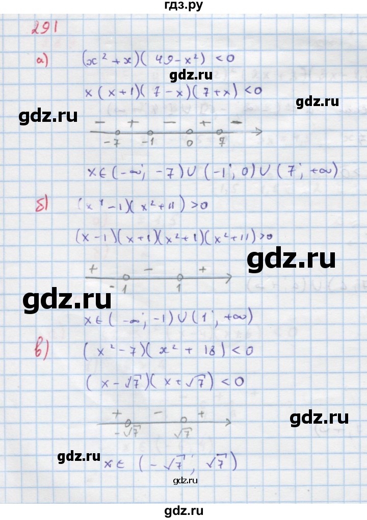 ГДЗ Упражнение 291 Алгебра 9 Класс Макарычев, Миндюк