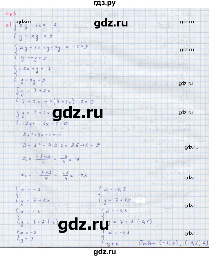 ГДЗ по алгебре 9 класс Макарычев  Углубленный уровень упражнение - 483, Решебник к учебнику 2018