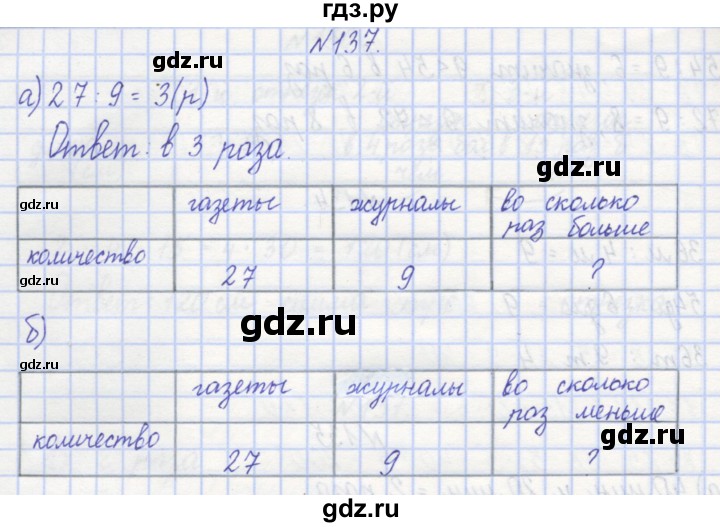ГДЗ по математике 3 класс Захарова тетрадь для самостоятельной работы к учебнику Чекина  часть 1. задание - 137, Решебник №1