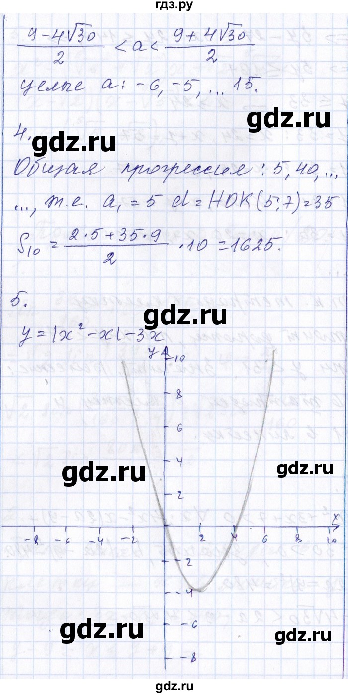 ГДЗ по алгебре 8‐9 класс Галицкий Сборник задач  проверочная работа - 20, Решебник №1