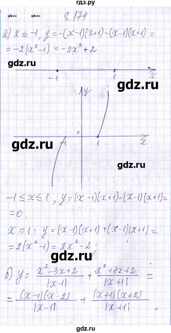 ГДЗ по алгебре 8‐9 класс Галицкий Сборник задач  § 8 - 8.174, Решебник №1