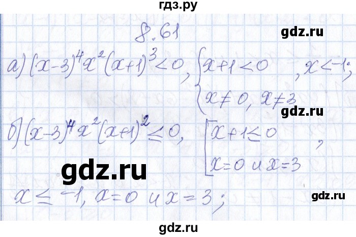 ГДЗ по алгебре 8‐9 класс Галицкий Сборник задач  § 8 - 8.61, Решебник №1