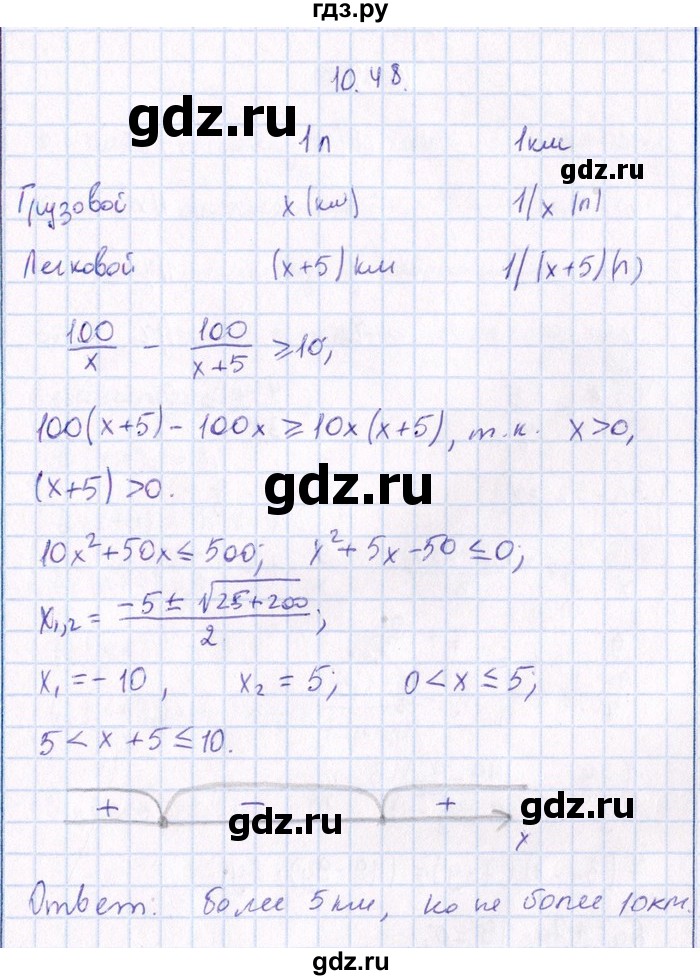 ГДЗ по алгебре 8‐9 класс Галицкий Сборник задач  § 10 - 10.48, Решебник №1