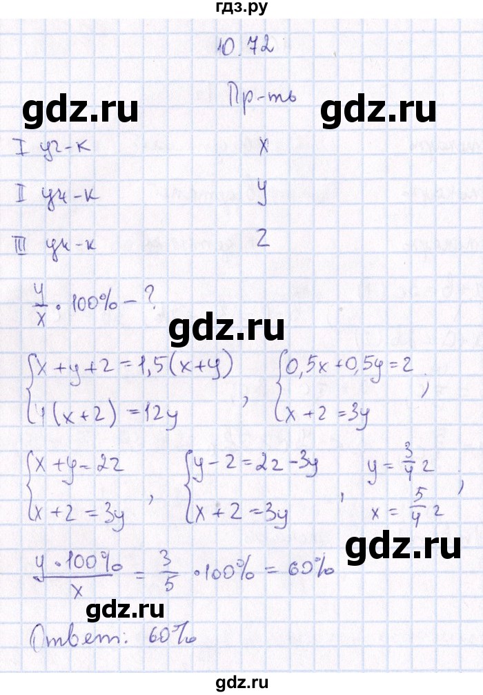 ГДЗ по алгебре 8‐9 класс Галицкий Сборник задач  § 10 - 10.72, Решебник №1
