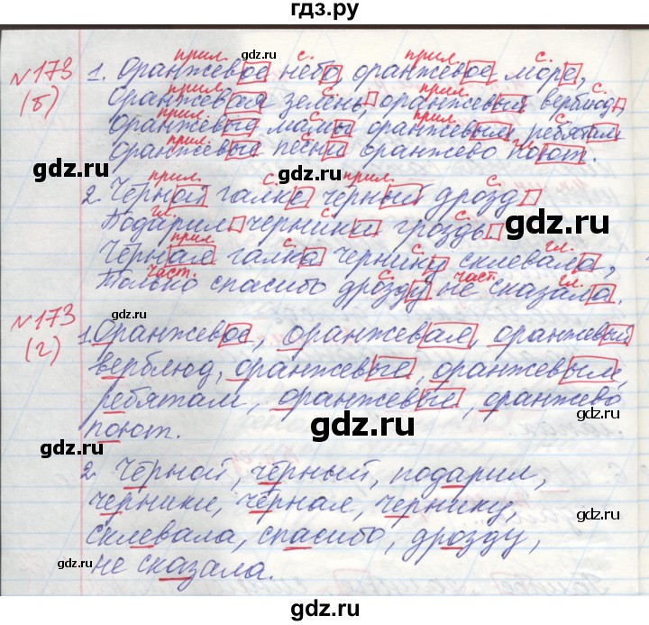 ГДЗ по русскому языку 4 класс Нечаева   упражнение - 173, Решебник №1