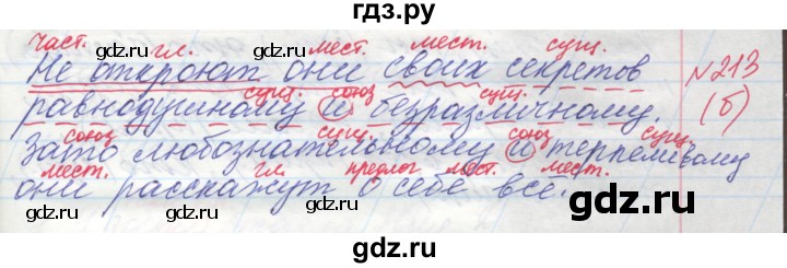 ГДЗ по русскому языку 4 класс Нечаева   упражнение - 213, Решебник №1