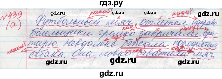 ГДЗ по русскому языку 4 класс Нечаева   упражнение - 439, Решебник №1