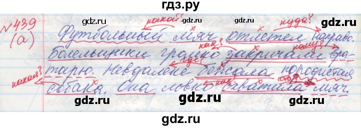 ГДЗ по русскому языку 4 класс Нечаева   упражнение - 439, Решебник №1 2014