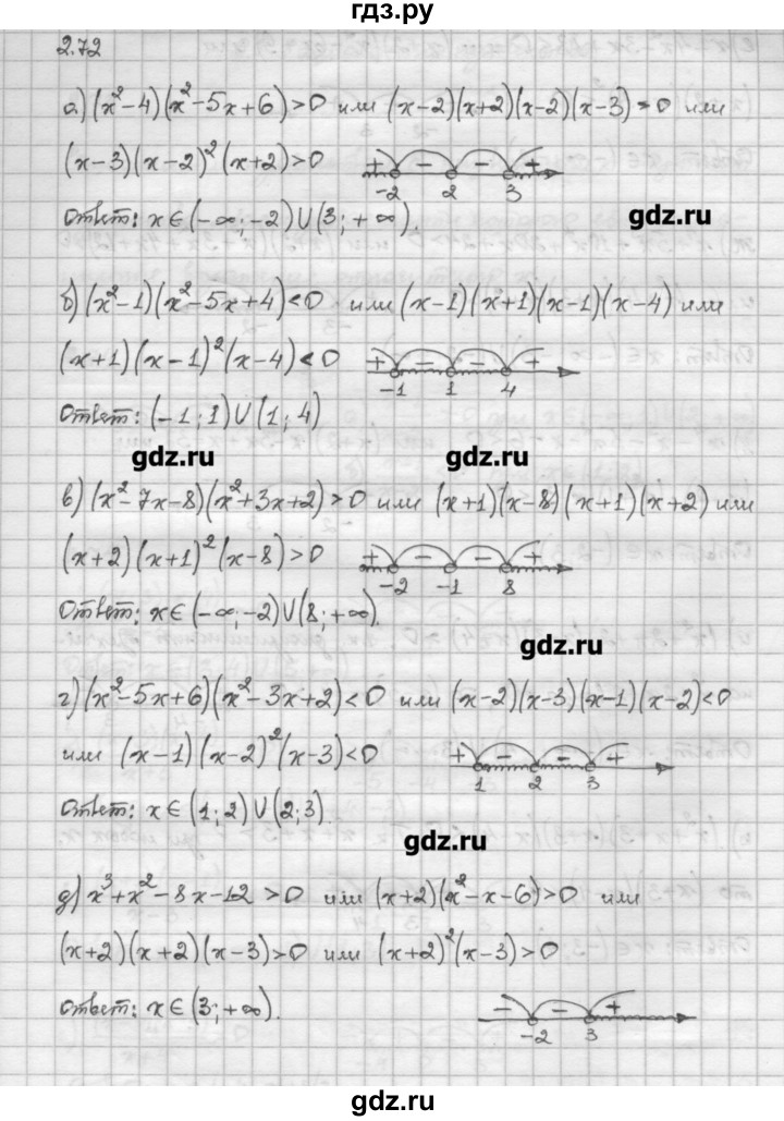 ГДЗ по алгебре 10 класс Никольский   § 2. рациональные уравнения и не равенства. - 2.72, Решебник