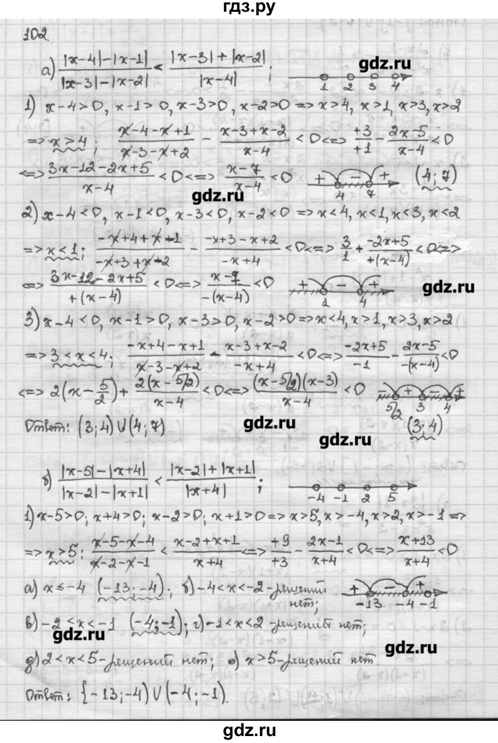 ГДЗ по алгебре 10 класс Никольский   задание для повторения - 102, Решебник