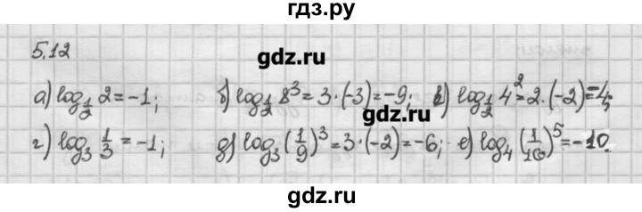 ГДЗ по алгебре 10 класс Никольский   § 5. логарифмы. - 5.12, Решебник
