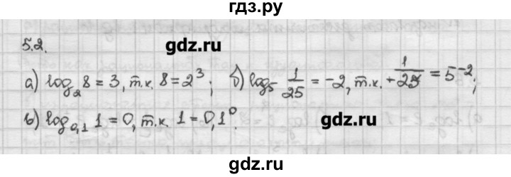 ГДЗ по алгебре 10 класс Никольский   § 5. логарифмы. - 5.2, Решебник