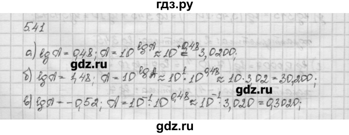 ГДЗ по алгебре 10 класс Никольский   § 5. логарифмы. - 5.41, Решебник