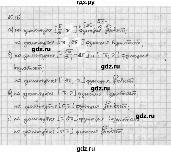 ГДЗ по алгебре 10 класс Никольский   § 10. тригонометрические функции числового аргумента. - 10.15, Решебник