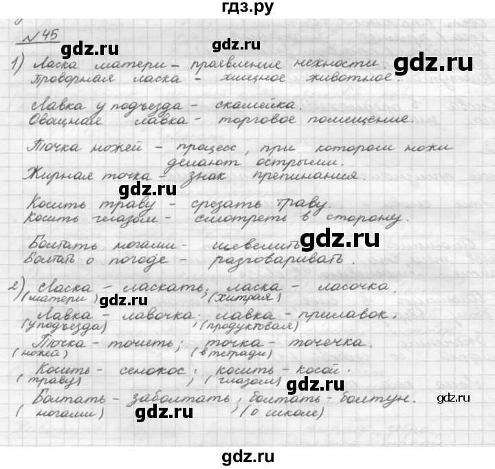 Русский 9 класс шмелев. Шмелёв русский язык 5 класс 2 часть глава 7 упражнение 45.