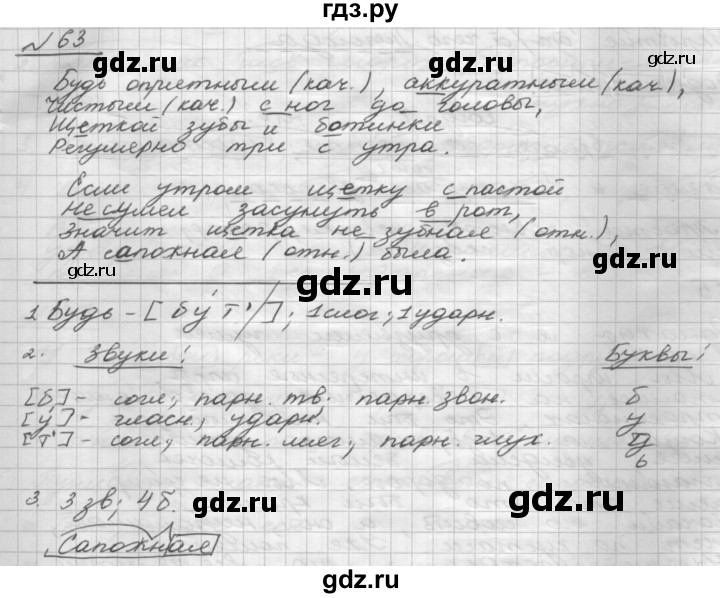 ГДЗ по русскому языку 5 класс Шмелев   глава 7 / упражнение - 63, Решебник