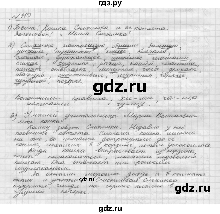 ГДЗ по русскому языку 5 класс Шмелев   глава 2 / упражнение - 110, Решебник