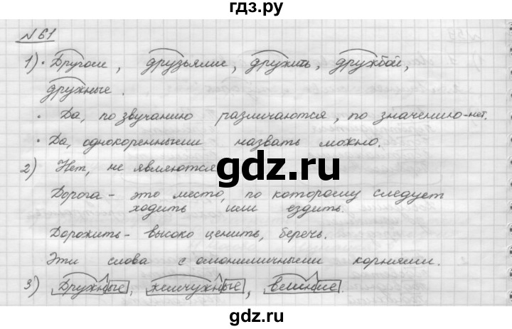 ГДЗ по русскому языку 5 класс Шмелев   глава 3 / упражнение - 61, Решебник