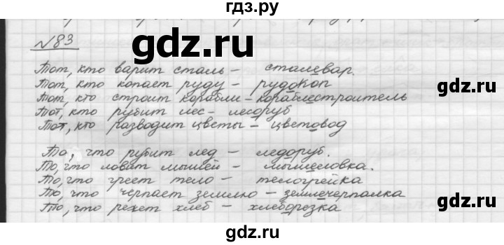 ГДЗ по русскому языку 5 класс Шмелев   глава 3 / упражнение - 83, Решебник