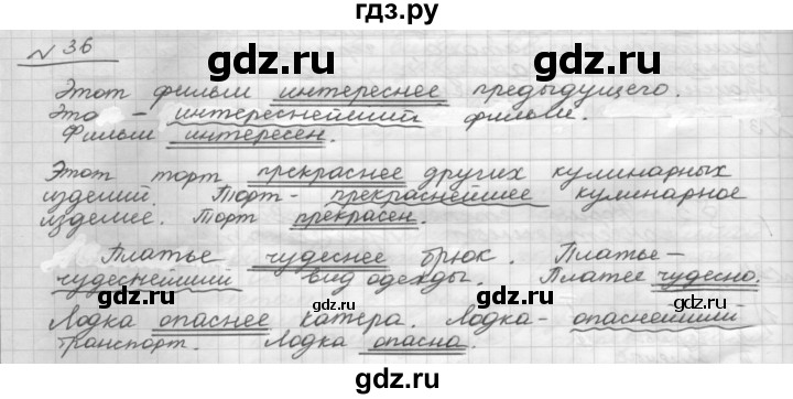 ГДЗ по русскому языку 5 класс Шмелев   глава 7 / упражнение - 36, Решебник