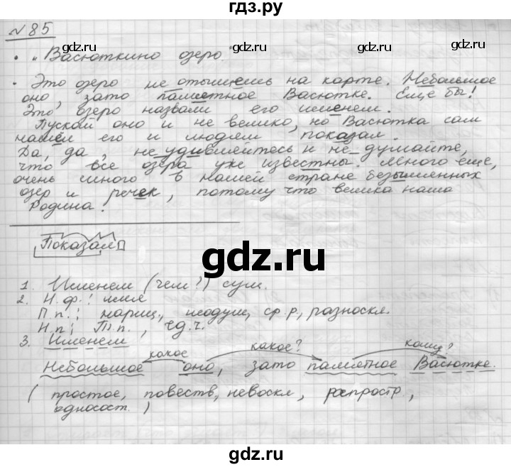 ГДЗ по русскому языку 5 класс Шмелев   глава 8 / упражнение - 85, Решебник