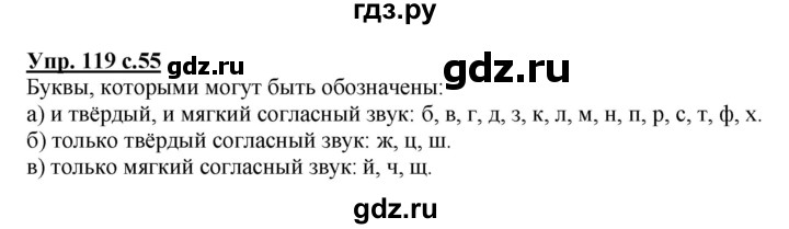 ГДЗ по русскому языку 2 класс  Канакина рабочая тетрадь  часть 1. упражнение - 119, Решебник №1 к тетради 2015