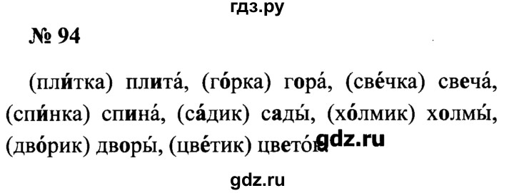 Готовое домашние задания по русскому рабочая. Гдз по тетради русского языка упражнение 94. Русский язык 2 часть стр 93. Русский язык 2 класс стр 94. 2 Класс рабочая тетрадь русский язык упражнения.