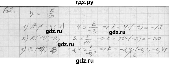 ГДЗ по алгебре 8 класс Мерзляк дидактические материалы  вариант 2 - 62, Решебник №1