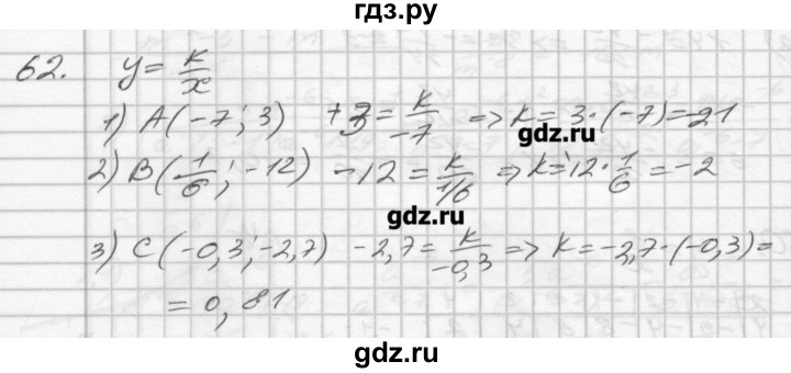ГДЗ по алгебре 8 класс Мерзляк дидактические материалы  вариант 3 - 62, Решебник №1