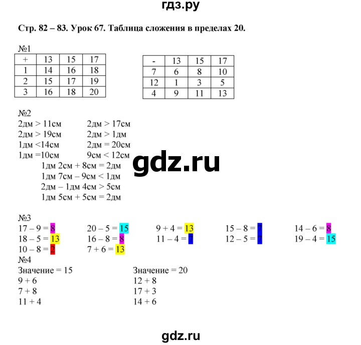 ГДЗ по математике 1 класс МуравинаВ рабочая тетрадь  урок - Урок 67, Решебник