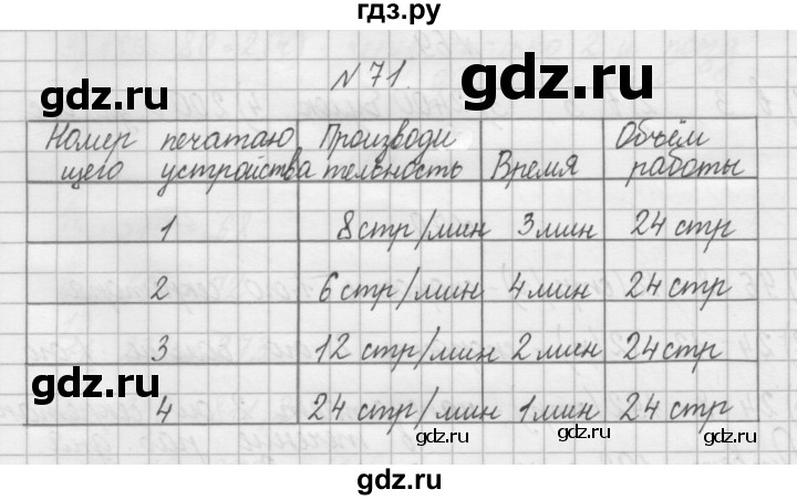 ГДЗ по математике 4 класс Захарова тетрадь для самостоятельной работы  часть 2. задание - 71, Решебник №1