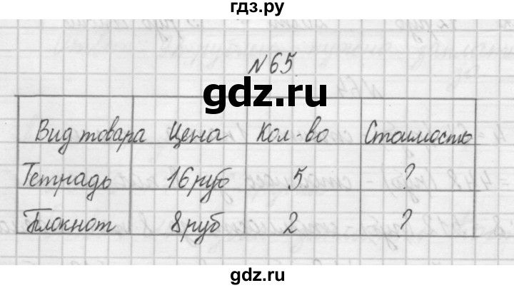 ГДЗ по математике 4 класс Захарова тетрадь для самостоятельной работы (Чекин)  часть 1. задание - 65, Решебник №1