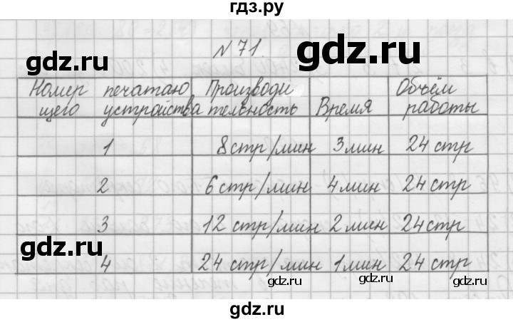 ГДЗ по математике 4 класс Захарова тетрадь для самостоятельной работы (Чекин)  часть 2. задание - 71, Решебник №1
