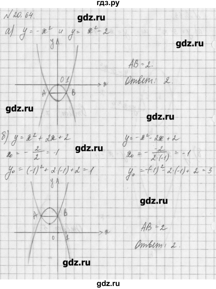 ГДЗ по алгебре 8 класс  Мордкович задачник Углубленный уровень § 20 - 64, Решебник №1