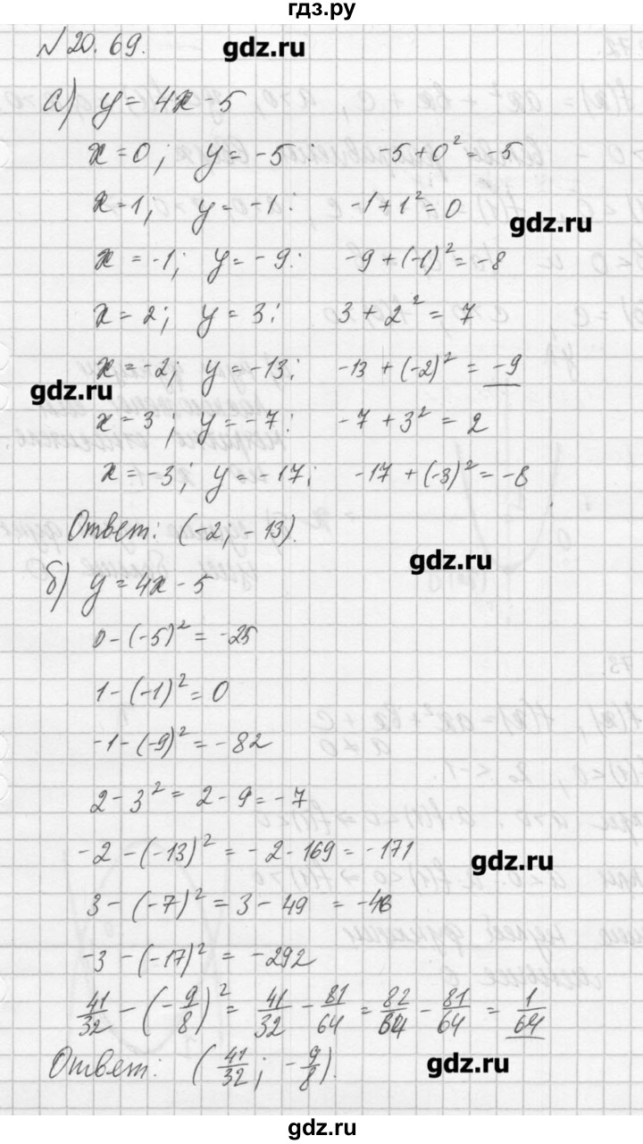 ГДЗ по алгебре 8 класс  Мордкович задачник Углубленный уровень § 20 - 69, Решебник №1