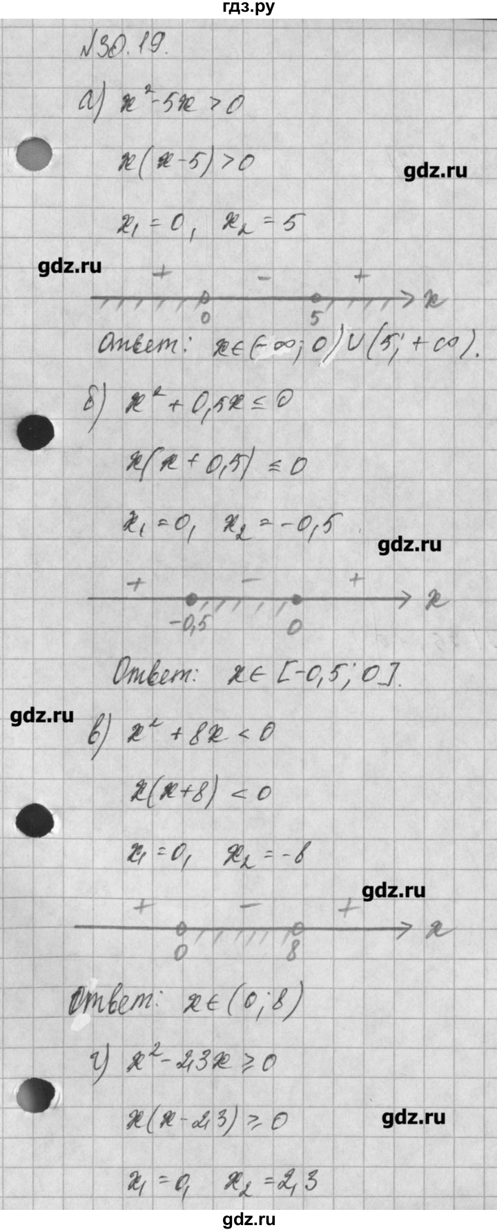 ГДЗ по алгебре 8 класс  Мордкович учебник, задачник Углубленный уровень § 30 - 19, Решебник №1