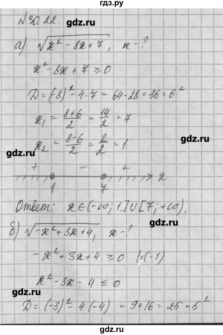 ГДЗ по алгебре 8 класс  Мордкович задачник Углубленный уровень § 30 - 22, Решебник №1