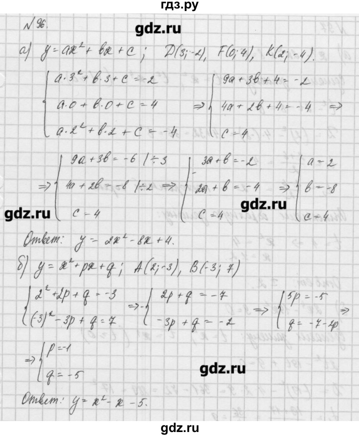 ГДЗ по алгебре 8 класс  Мордкович задачник Углубленный уровень итоговое повторение - 96, Решебник №1