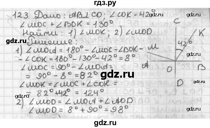 ГДЗ по геометрии 7 класс Мерзляк  Базовый уровень задача - 123, Решебник к учебнику 2017