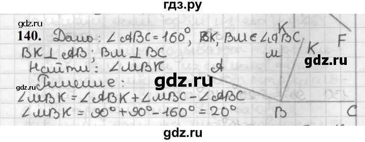 ГДЗ по геометрии 7 класс Мерзляк  Базовый уровень задача - 140, Решебник к учебнику 2023