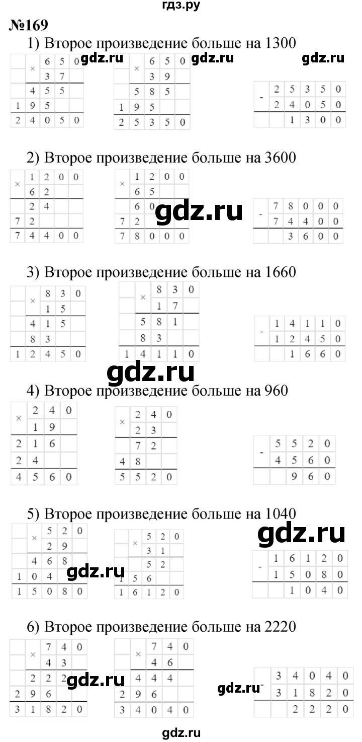 ГДЗ часть 1 169 математика 4 класс Истомина