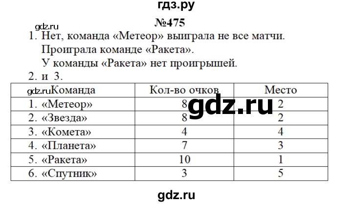 ГДЗ по математике 3 класс Чекин   часть №1 - 475, Решебник №1