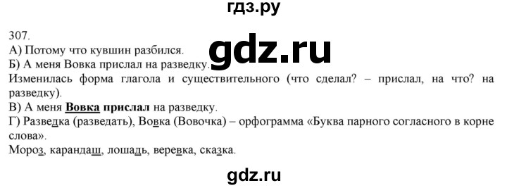 ГДЗ по русскому языку 3 класс Нечаева   часть 2 / упражнение - 307, Решебник 2014