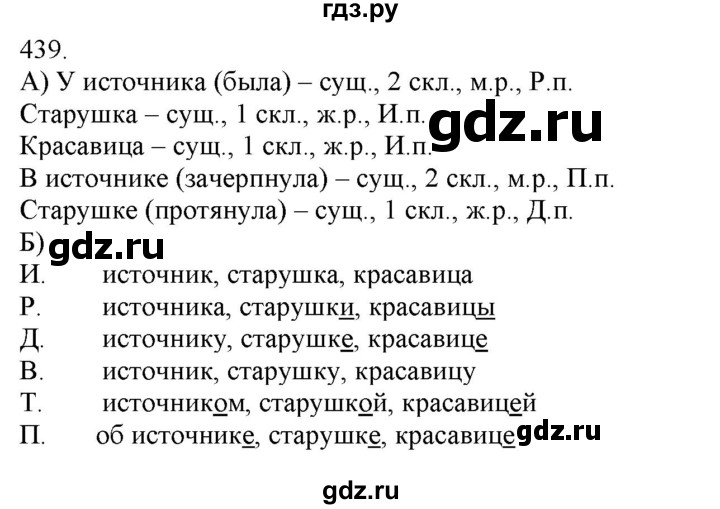 ГДЗ по русскому языку 3 класс Нечаева   часть 2 / упражнение - 439, Решебник 2014