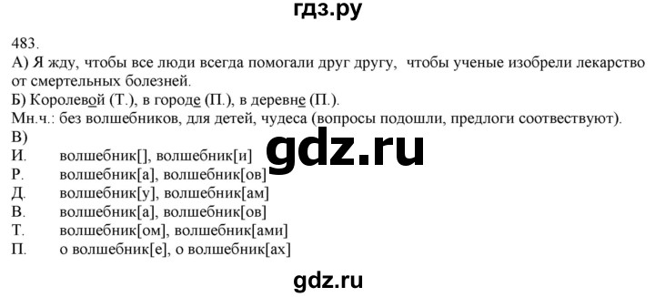 ГДЗ по русскому языку 3 класс Нечаева   часть 2 / упражнение - 483, Решебник 2014