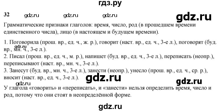 ГДЗ по русскому языку 3 класс Нечаева   часть 2 / упражнение - 32, Решебник 2024