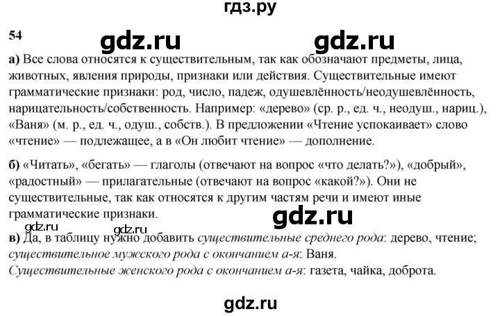 ГДЗ по русскому языку 3 класс Нечаева   часть 2 / упражнение - 54, Решебник 2024