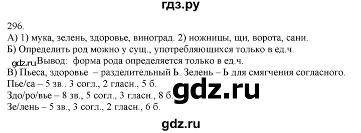 ГДЗ по русскому языку 3 класс Нечаева   часть 2 / упражнение - 296, Решебник 2014